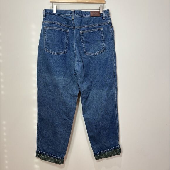 LL Bean Double L Flannel Lined Jeans Women 16R Deer Winter Denim Retro 80s Mom - Picture 3 of 9